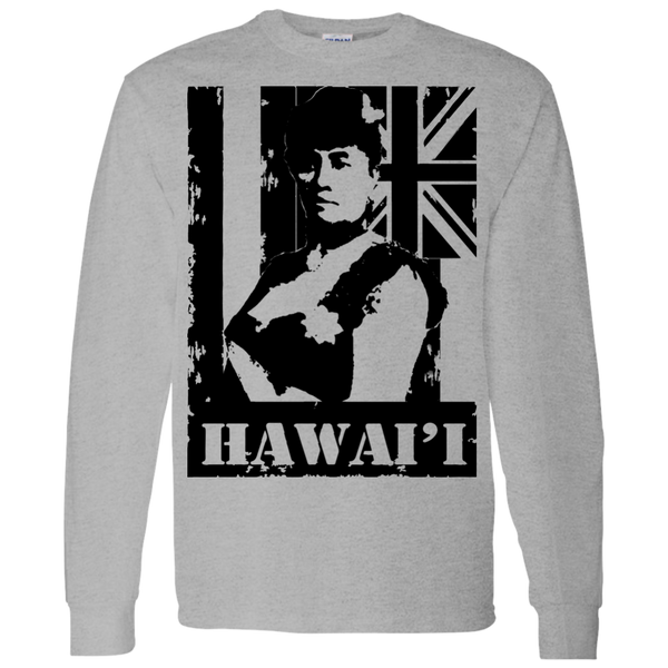 Hawai'i Queen Liliuokalani LS T-Shirt 5.3 oz., T-Shirts, Hawaii Nei All Day