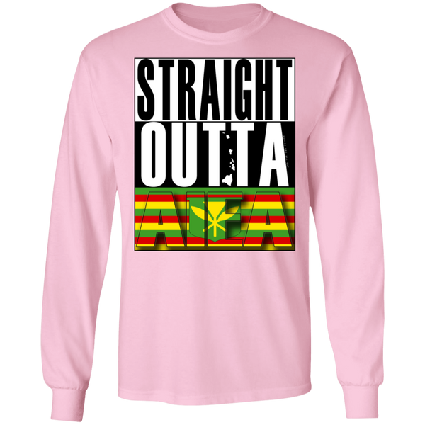 Straight Outta Aiea (Kanaka Maoli) LS T-Shirt, T-Shirts, Hawaii Nei All Day
