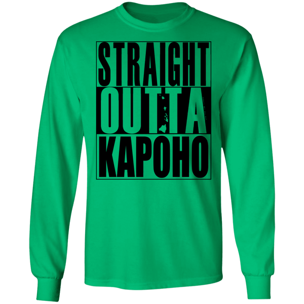 Straight Outta Kapoho (black ink) LS T-Shirt