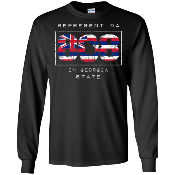 Rep Da 808 In Georgia State LS Ultra Cotton T-Shirt, T-Shirts, Hawaii Nei All Day