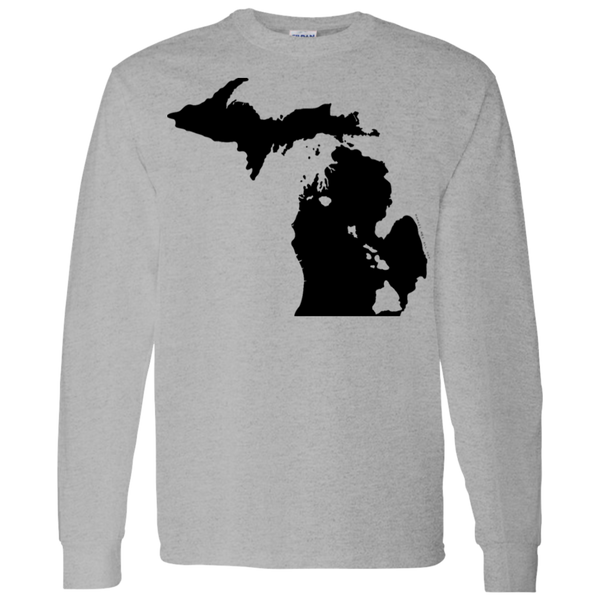 Living in Michigan with Hawaii Roots LS T-Shirt 5.3 oz., T-Shirts, Hawaii Nei All Day