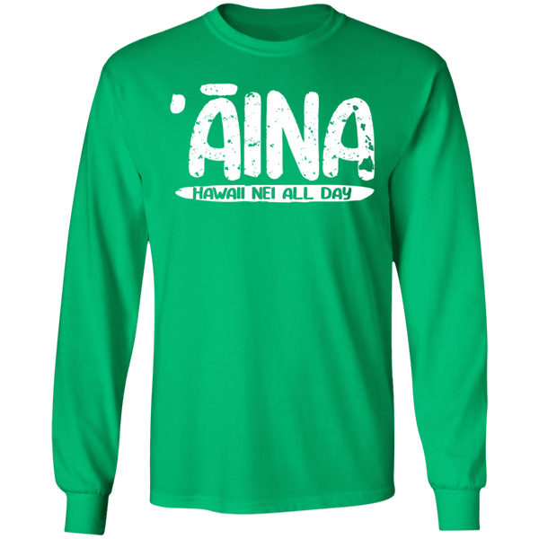 ʻĀina Hawai'i (white ink variant) LS T-Shirt