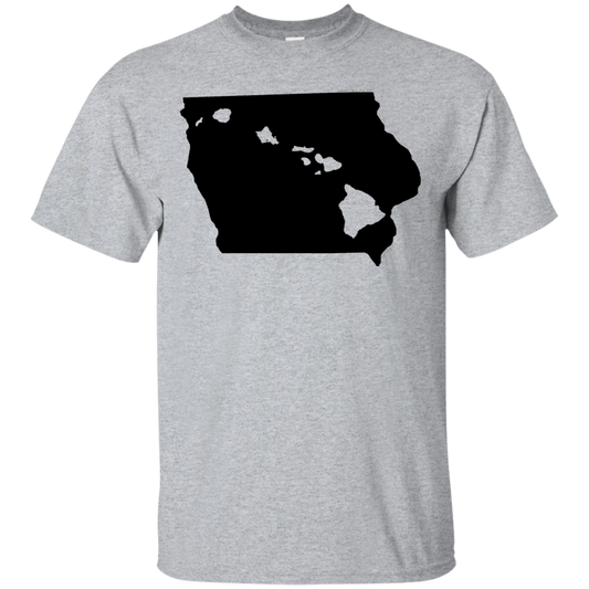 Living in Iowa with Hawaii Roots Ultra Cotton T-Shirt, T-Shirts, Hawaii Nei All Day