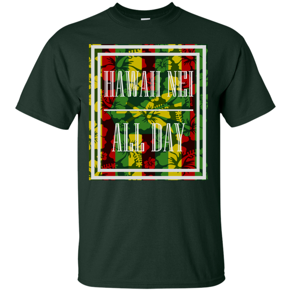 Hawai'i Floral Kanaka Maoli Ultra Cotton T-Shirt, T-Shirts, Hawaii Nei All Day