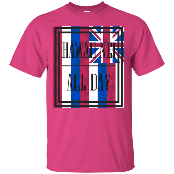 Hawai'i Floral Flag Ultra Cotton T-Shirt, T-Shirts, Hawaii Nei All Day
