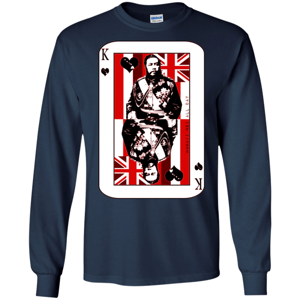The King of Hawai'i Kalakaua(red ink) LS Ultra Cotton T-Shirt, T-Shirts, Hawaii Nei All Day