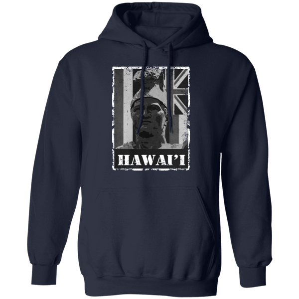 Hawai'i King Kamehameha (B&W) Pullover Hoodie, Sweatshirts, Hawaii Nei All Day