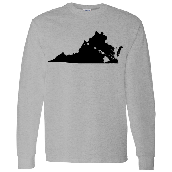 Living in Virginia with Hawaii Roots LS T-Shirt 5.3 oz., T-Shirts, Hawaii Nei All Day