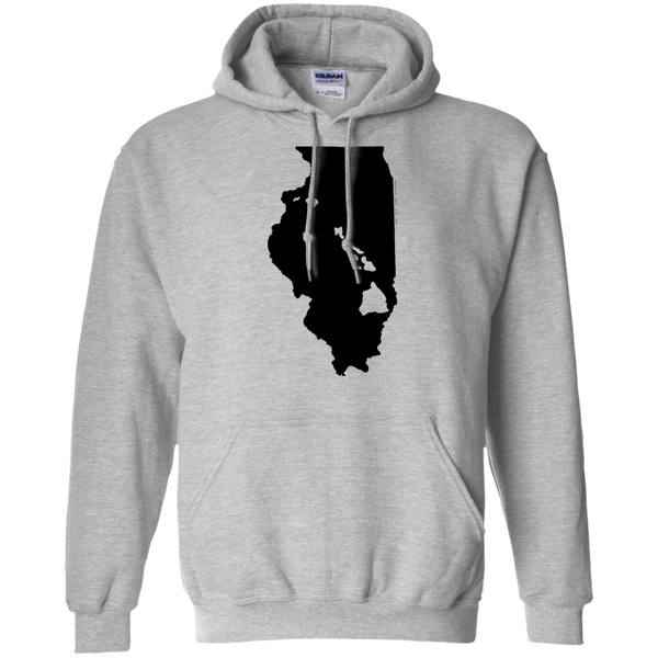 Living in Illinois with Hawaii Roots Pullover Hoodie 8 oz., Sweatshirts, Hawaii Nei All Day