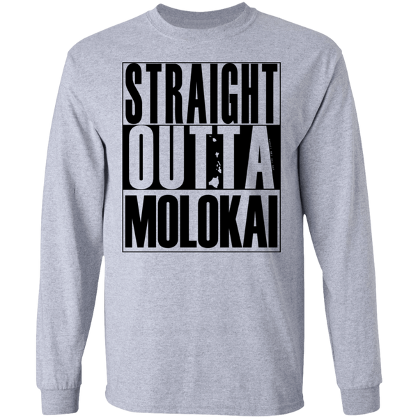 Straight Outta Molokai(black ink) LS T-Shirt