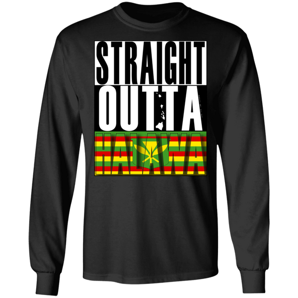 Straight Outta Halawa(Kanaka Maoli) LS T-Shirt, T-Shirts, Hawaii Nei All Day
