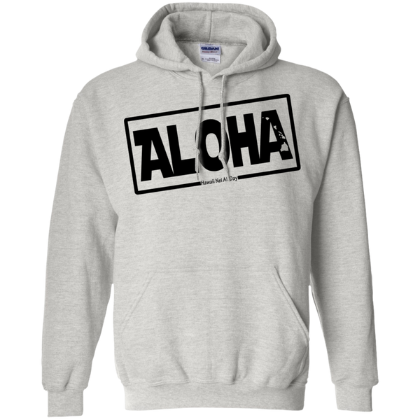 Aloha Hawai'i Nei (Islands blk ink) Pullover Hoodie, Sweatshirts, Hawaii Nei All Day