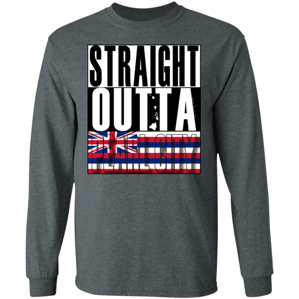 Straight Outta Pearl City LS Ultra Cotton T-Shirt, T-Shirts, Hawaii Nei All Day