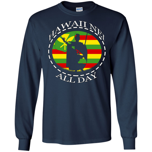 The Rising Sun Kanaka Maoli Flag LS Ultra Cotton T-Shirt, T-Shirts, Hawaii Nei All Day