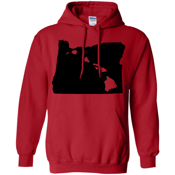 Living in Oregon with Hawaii Roots Pullover Hoodie 8 oz., Sweatshirts, Hawaii Nei All Day