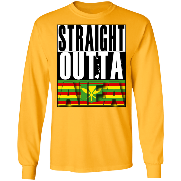Straight Outta Aiea (Kanaka Maoli) LS T-Shirt, T-Shirts, Hawaii Nei All Day