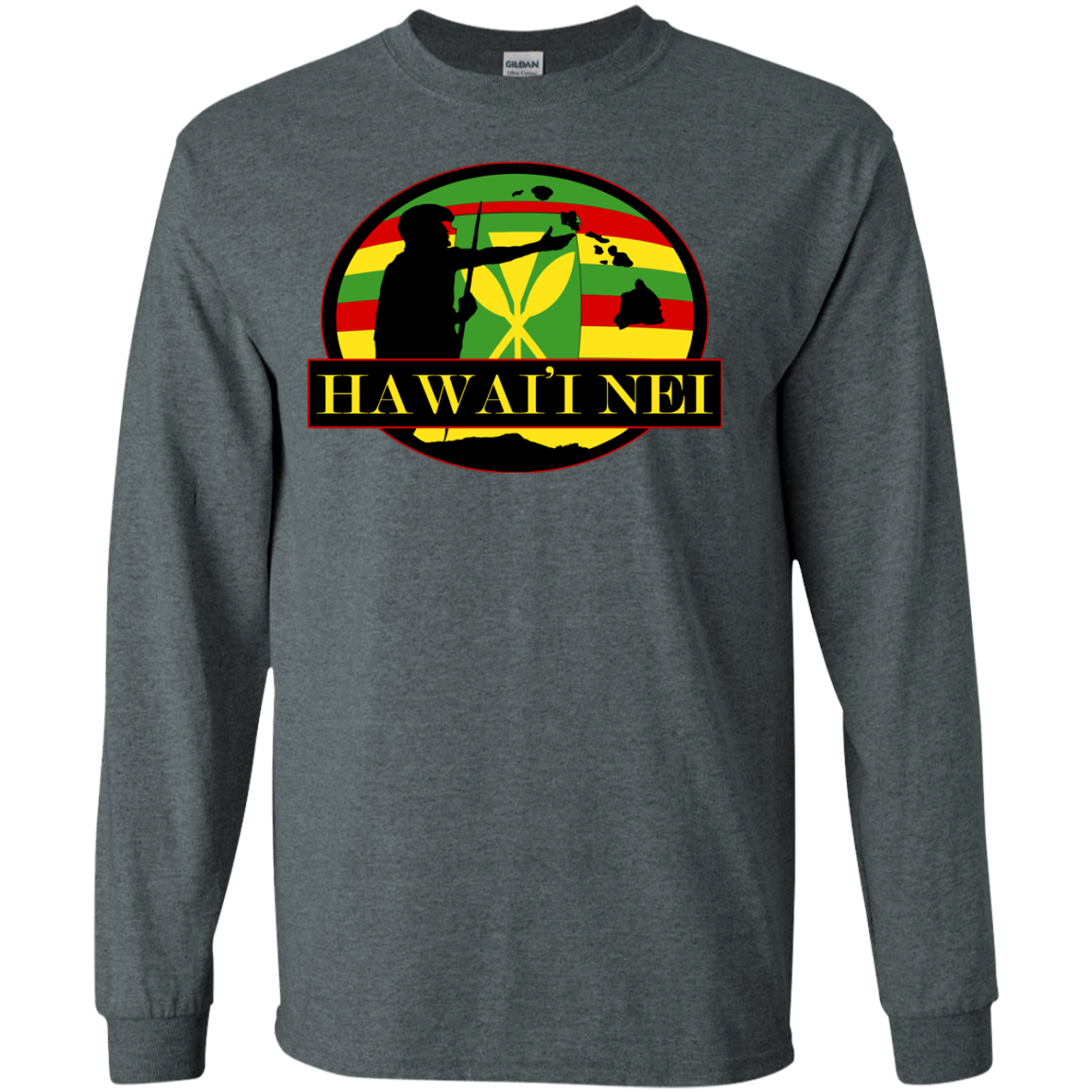 Hawai'i Nei Kanaka Maoli LS Ultra Cotton Tshirt - Hawaii Nei All Day