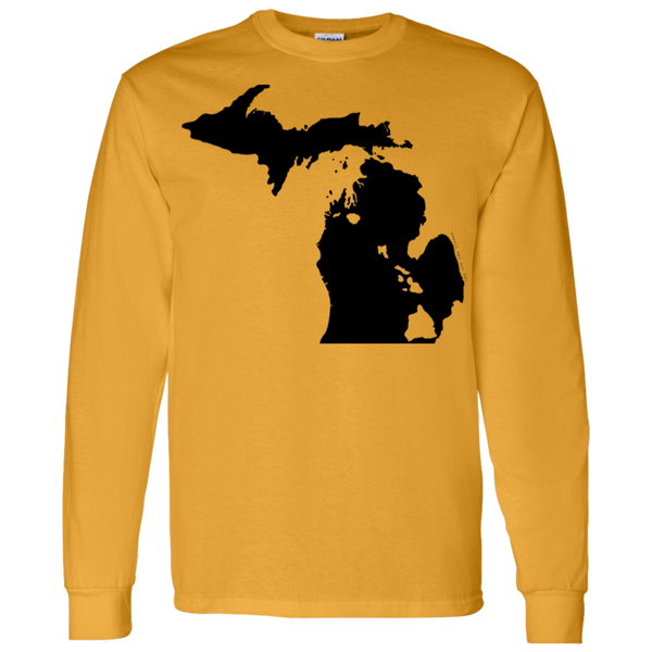 Living in Michigan with Hawaii Roots LS T-Shirt 5.3 oz., T-Shirts, Hawaii Nei All Day