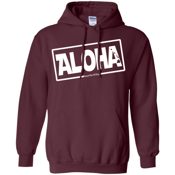 Aloha Hawai'i Nei (Islands white ink) Pullover Hoodie, Sweatshirts, Hawaii Nei All Day