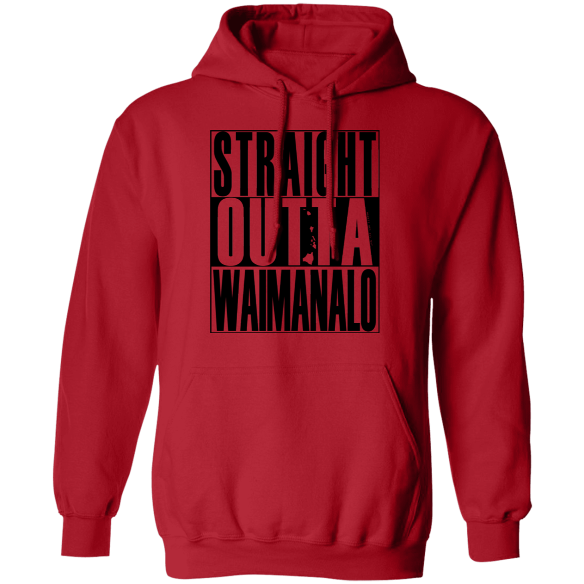 Straight Outta Waimanalo (black ink) Pullover Hoodie