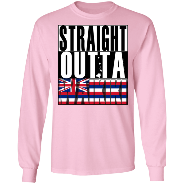 Straight Outta Waikiki LS Ultra Cotton T-Shirt, T-Shirts, Hawaii Nei All Day
