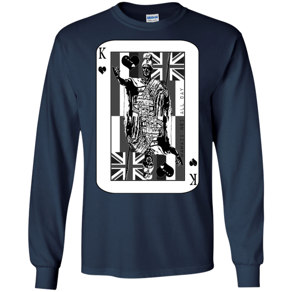 The King of Hawai'i Kamehameha (black ink) LS Ultra Cotton T-Shirt, T-Shirts, Hawaii Nei All Day