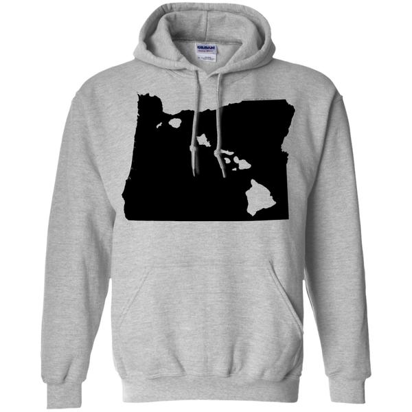 Living in Oregon with Hawaii Roots Pullover Hoodie 8 oz., Sweatshirts, Hawaii Nei All Day