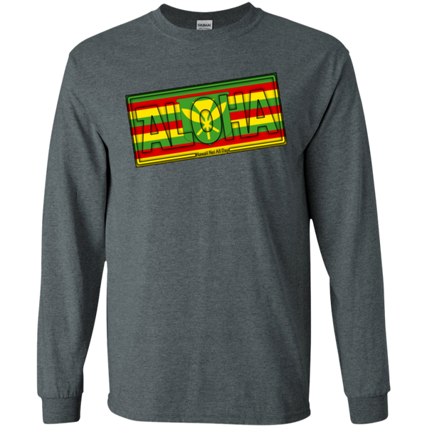 Aloha Hawai'i Kanaka Maoli Ultra Cotton LS T-Shirt, T-Shirts, Hawaii Nei All Day