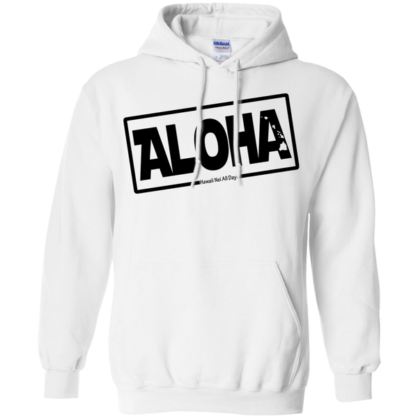 Aloha Hawai'i Nei (Islands blk ink) Pullover Hoodie, Sweatshirts, Hawaii Nei All Day
