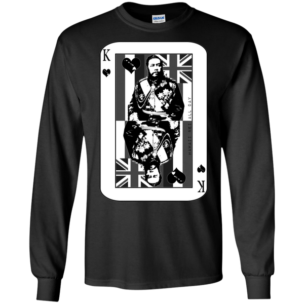 The King of Hawai'i Kalakaua(black ink) LS Ultra Cotton T-Shirt, T-Shirts, Hawaii Nei All Day