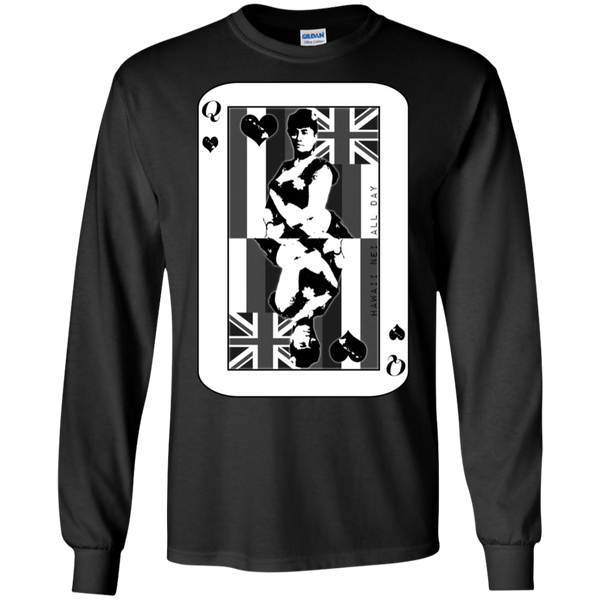 The Queen of Hawai'i Liliuokalani (black ink) LS Ultra Cotton T-Shirt, T-Shirts, Hawaii Nei All Day