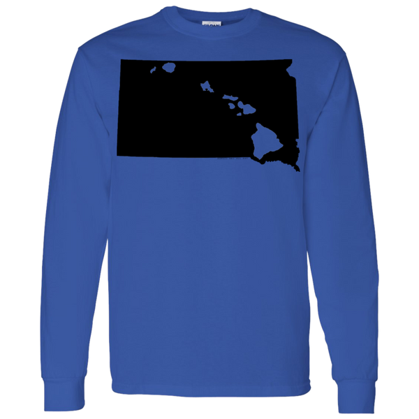 Living in South Dakota with Hawaii Roots LS T-Shirt 5.3 oz., T-Shirts, Hawaii Nei All Day