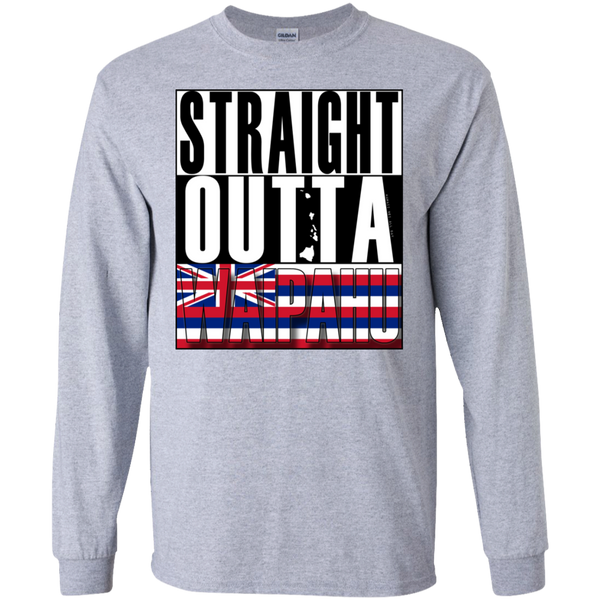 Straight Outta Waipahu Hawai'i LS Ultra Cotton T-Shirt, T-Shirts, Hawaii Nei All Day