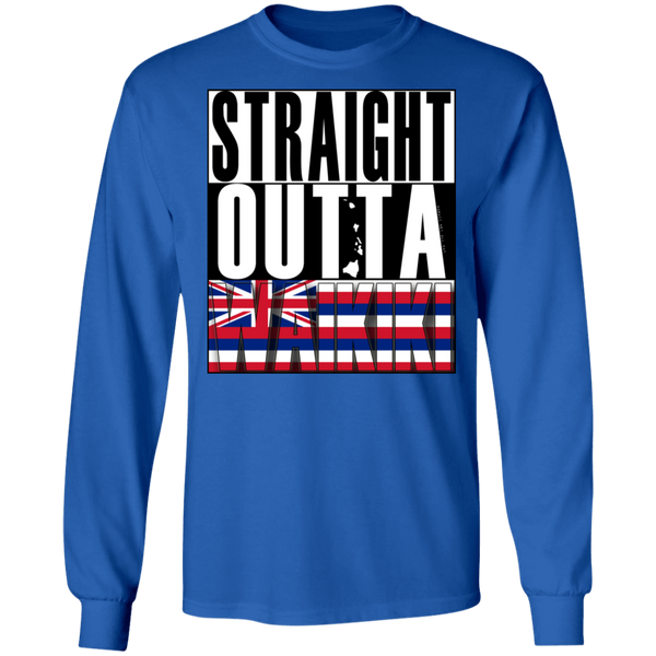 Straight Outta Waikiki LS Ultra Cotton T-Shirt, T-Shirts, Hawaii Nei All Day