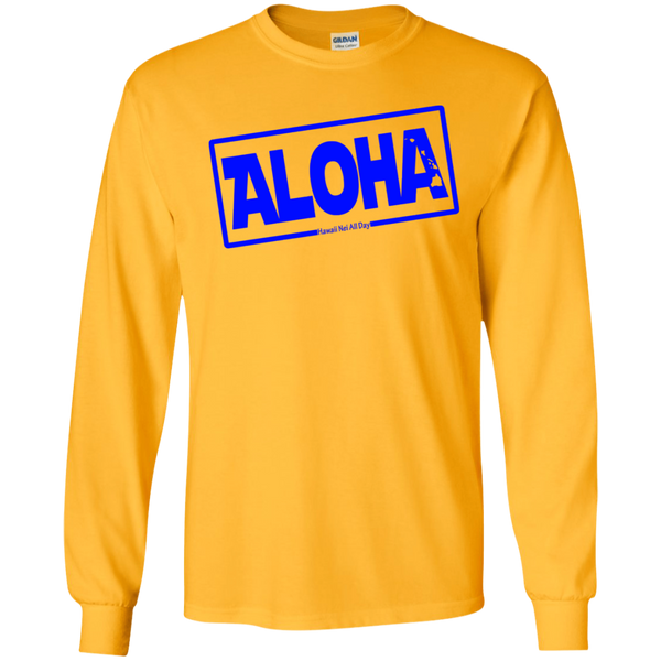 Aloha Hawai'i Nei (Islands blue ink) LS Ultra Cotton T-Shirt, T-Shirts, Hawaii Nei All Day