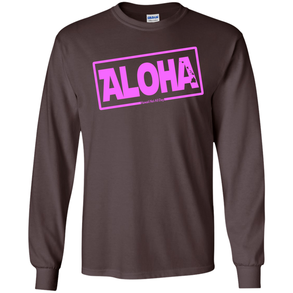 Aloha Hawai'i Nei (Islands pink ink) LS Ultra Cotton T-Shirt, T-Shirts, Hawaii Nei All Day