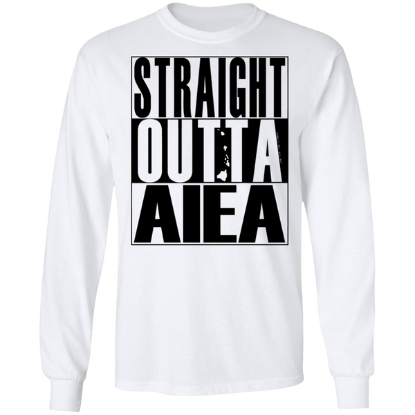 Straight Outta Aiea (black ink) LS T-Shirt
