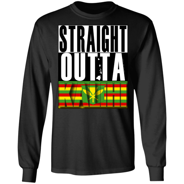 Straight Outta Kalihi (Kanaka Maoli) LS T-Shirt, T-Shirts, Hawaii Nei All Day