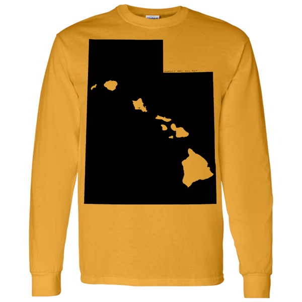 Living in Utah with Hawaii Roots LS T-Shirt 5.3 oz., T-Shirts, Hawaii Nei All Day