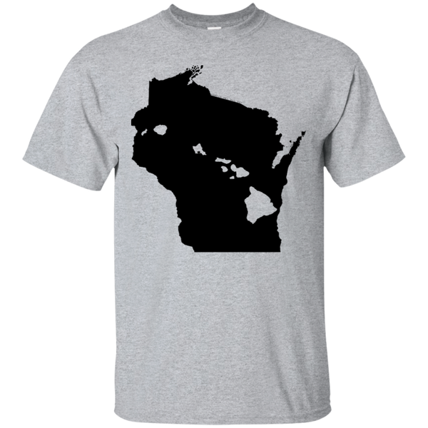 Living in Wisconsin with Hawaii Roots Ultra Cotton T-Shirt, T-Shirts, Hawaii Nei All Day