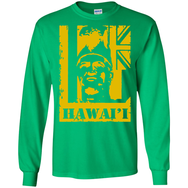 Hawai'i King Kamehameha (yellow) LS Ultra Cotton T-Shirt, T-Shirts, Hawaii Nei All Day