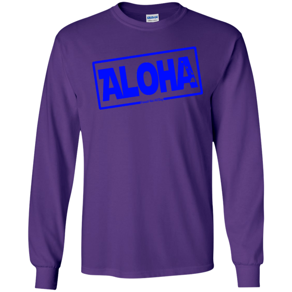 Aloha Hawai'i Nei (Islands blue ink) LS Ultra Cotton T-Shirt, T-Shirts, Hawaii Nei All Day
