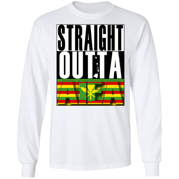 Straight Outta Aiea (Kanaka Maoli) LS T-Shirt, T-Shirts, Hawaii Nei All Day