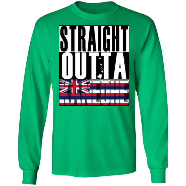 Straight Outta Kaneohe LS Ultra Cotton T-Shirt, T-Shirts, Hawaii Nei All Day