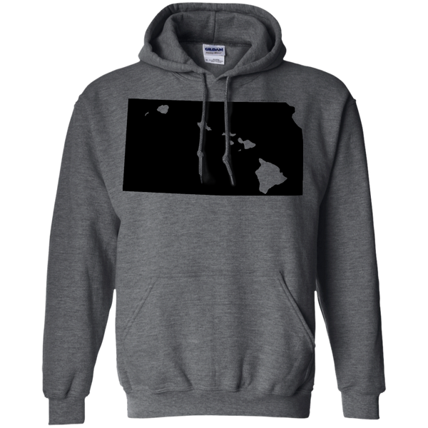 Living in Kansas with Hawaii Roots Pullover Hoodie 8 oz., Sweatshirts, Hawaii Nei All Day