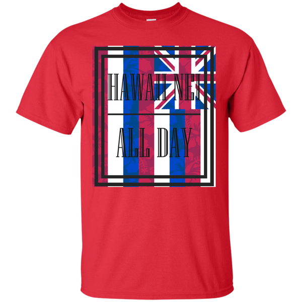 Hawai'i Floral Flag Ultra Cotton T-Shirt, T-Shirts, Hawaii Nei All Day
