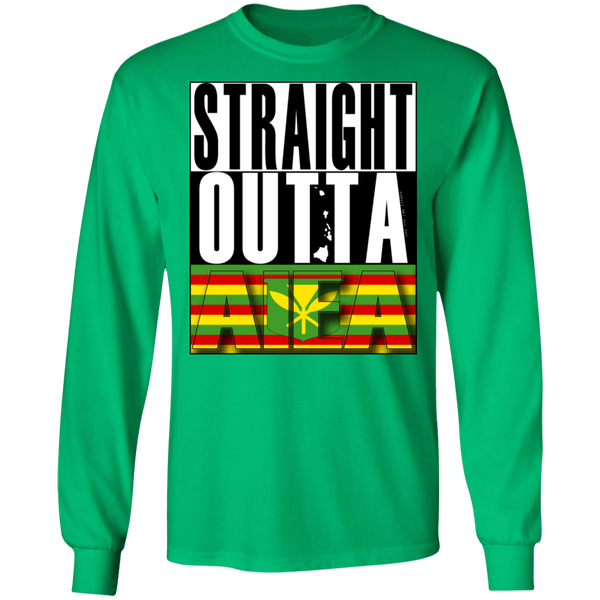 Straight Outta Aiea (Kanaka Maoli) LS T-Shirt, T-Shirts, Hawaii Nei All Day