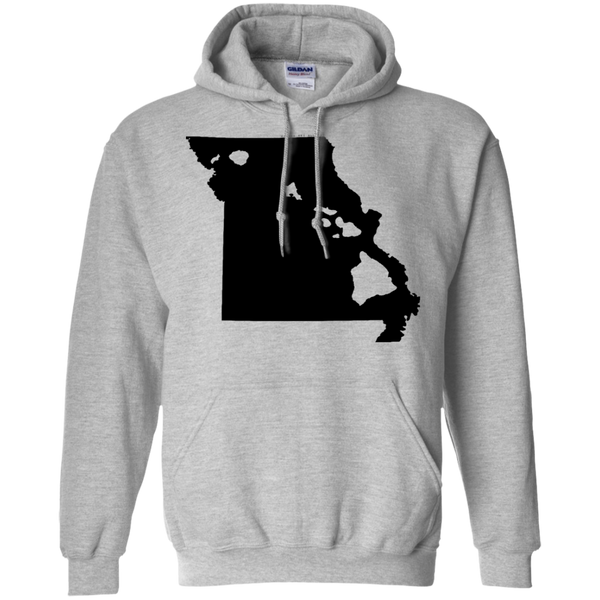 Living in Missouri with Hawaii Roots Pullover Hoodie 8 oz., Sweatshirts, Hawaii Nei All Day