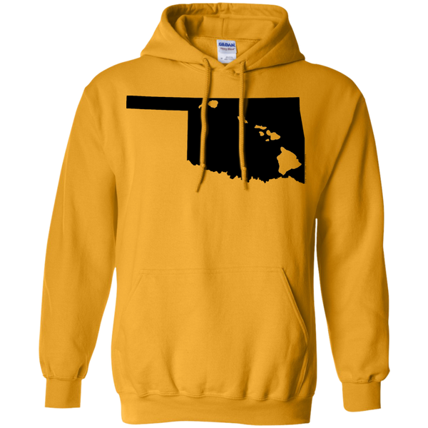 Living in Oklahoma with Hawaii Roots Pullover Hoodie 8 oz., Sweatshirts, Hawaii Nei All Day