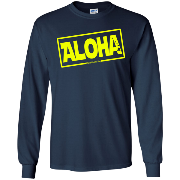 Aloha Hawai'i Nei (Islands yellow ink) LS Ultra Cotton T-Shirt, T-Shirts, Hawaii Nei All Day